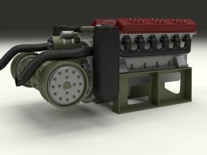 t-34 engine and transmission 3D Model
