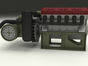 t-34 engine and transmission 3D Модель