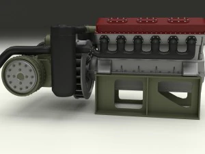 t-34 engine and transmission 3D Model