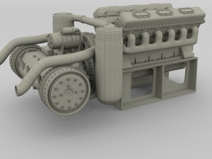 t-34 engine and transmission 3D Модель