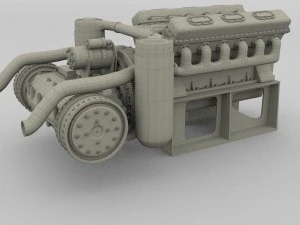t-34 engine and transmission 3D Model