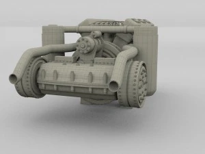 t-34 engine and transmission 3D Model
