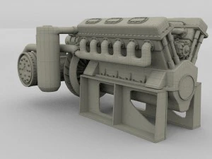 t-34 engine and transmission 3D Model