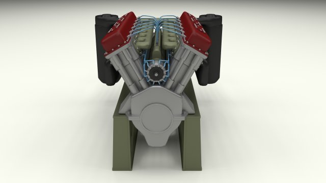 t-34 engine 3D Model .c4d .max .obj .3ds .fbx .stl .blend 
