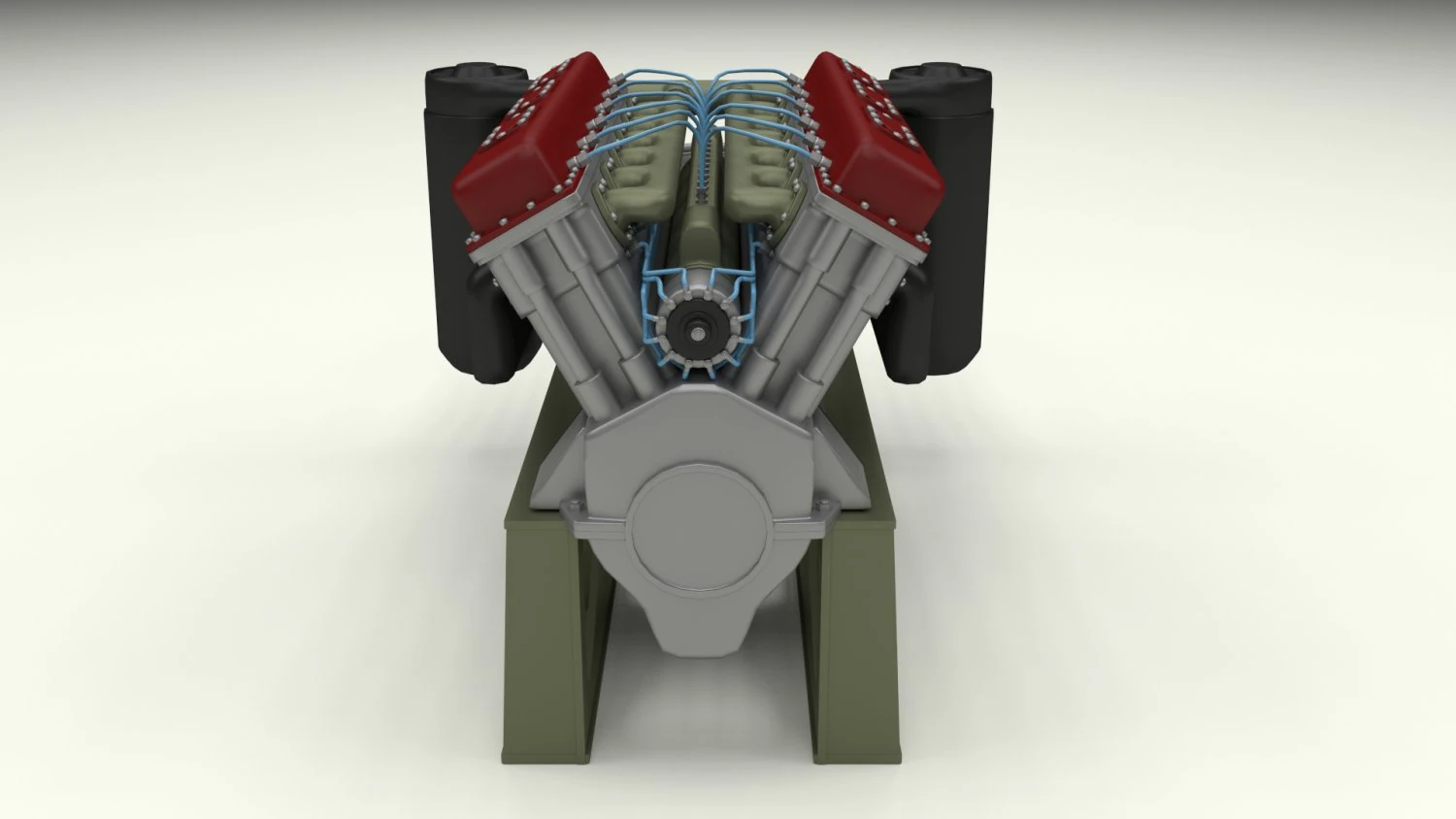 t-34 engine 3D Model .c4d .max .obj .3ds .fbx .stl .blend 