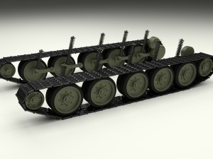 t-34 tank tracks and suspension 3D Model