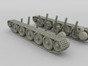 t-34 tank tracks and suspension 3D Model