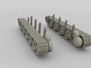 t-34 tank tracks and suspension 3D Model