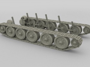 t-34 tank tracks and suspension 3D Model