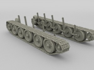 t-34 tank tracks and suspension 3D Model