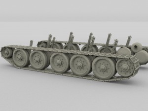 t-34 tank tracks and suspension 3D Model
