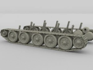 t-34 tank tracks and suspension 3D Model