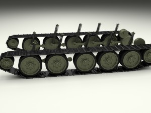 t-34 tank tracks and suspension 3D Model