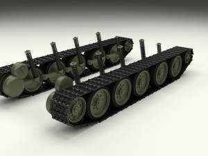 t-34 tank tracks and suspension 3D Model