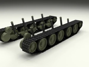t-34 tank tracks and suspension 3D Model