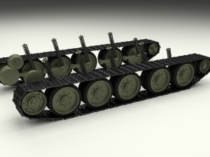 t-34 tank tracks and suspension 3D Model