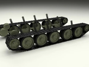 t-34 tank tracks and suspension 3D Model