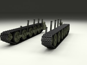 t-34 tank tracks and suspension 3D Model