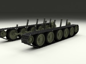 t-34 tank tracks and suspension 3D Model