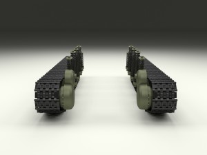 t-34 tank tracks and suspension 3D Model