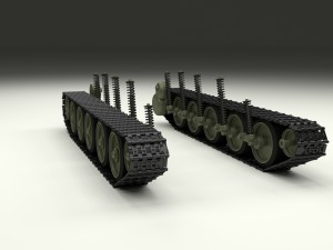 t-34 tank tracks and suspension 3D Model