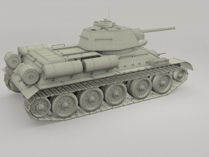t-34-76 interior-engine bay full camo 3D मॉडल