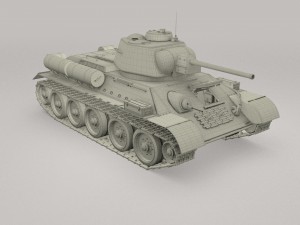 t-34-76 interior-engine bay full camo 3D मॉडल