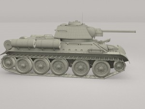 t-34-76 interior-engine bay full camo 3D मॉडल