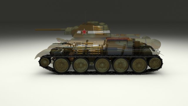 t-34-76 interior-engine bay camo full 3D 모델 .c4d .max .obj .3ds .fbx .stl .blend 
