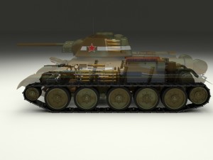 t-34-76 interior-engine bay camo full 3D Model