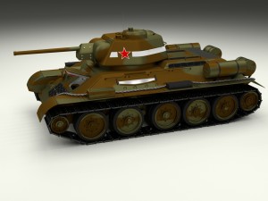 t-34-76 interior-engine bay camo full 3D 모델