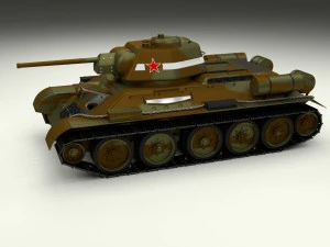 t-34-76 interior-engine bay camo full 3D Model
