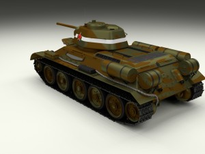 t-34-76 interior-engine bay camo full 3D 모델