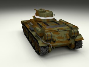 t-34-76 interior-engine bay camo full 3D 모델