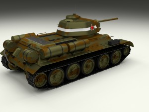 t-34-76 interior-engine bay camo full 3D 모델