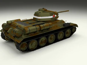 t-34-76 interior-engine bay camo full 3D Model