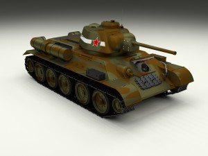 t-34-76 interior-engine bay camo full 3D 모델