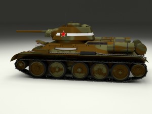 t-34-76 interior-engine bay camo full 3D 모델