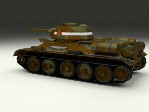 t-34-76 interior-engine bay camo full 3D 모델