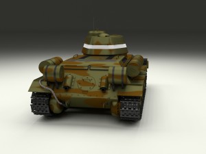 t-34-76 interior-engine bay camo full 3D 모델