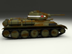 t-34-76 interior-engine bay camo full 3D 모델