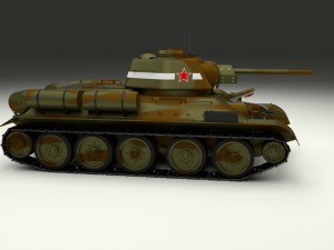 t-34-76 interior-engine bay camo full 3D 모델