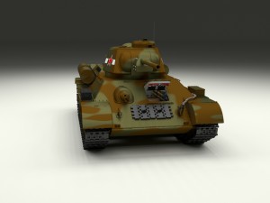 t-34-76 interior-engine bay camo full 3D 모델