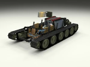 t-34-76 interior-engine bay camo full 3D Model