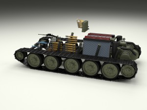 t-34-76 interior-engine bay camo full 3D 모델
