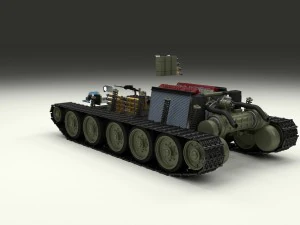 t-34-76 interior-engine bay camo full 3D Model