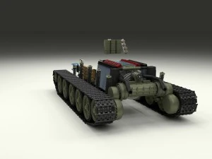 t-34-76 interior-engine bay camo full 3D Model