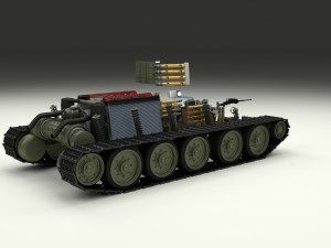 t-34-76 interior-engine bay camo full 3D 모델
