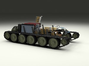 t-34-76 interior-engine bay camo full 3D 모델