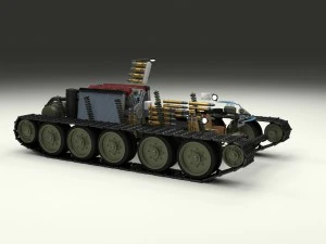 t-34-76 interior-engine bay camo full 3D Model